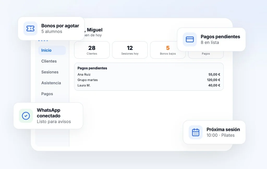 CoachPanel — dashboard de gestión para entrenadores